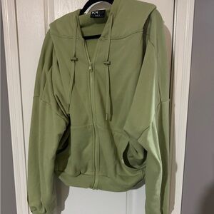 POPFLEX Pistachio Green Zip-Up Hoodie